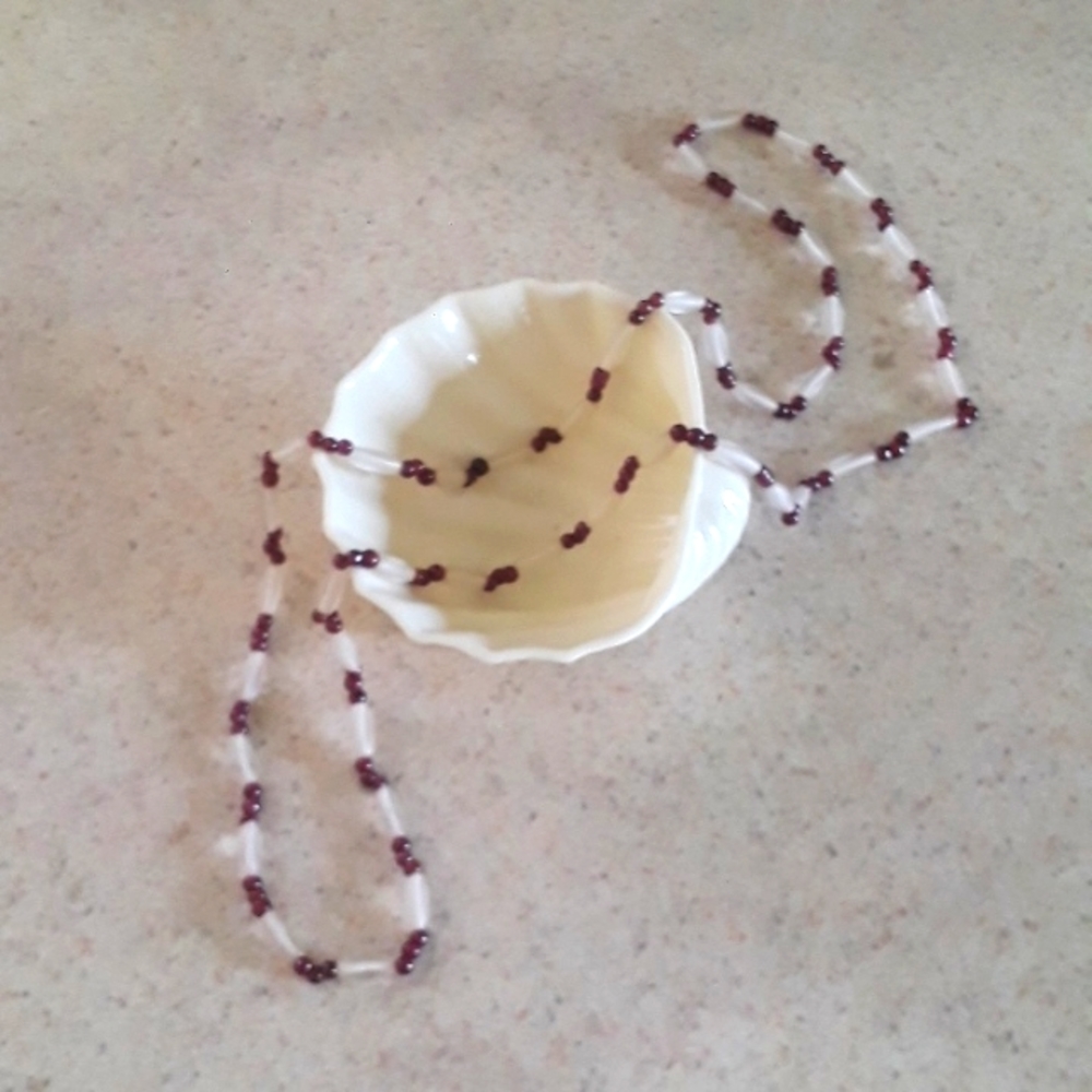 Garnet & crystal necklace